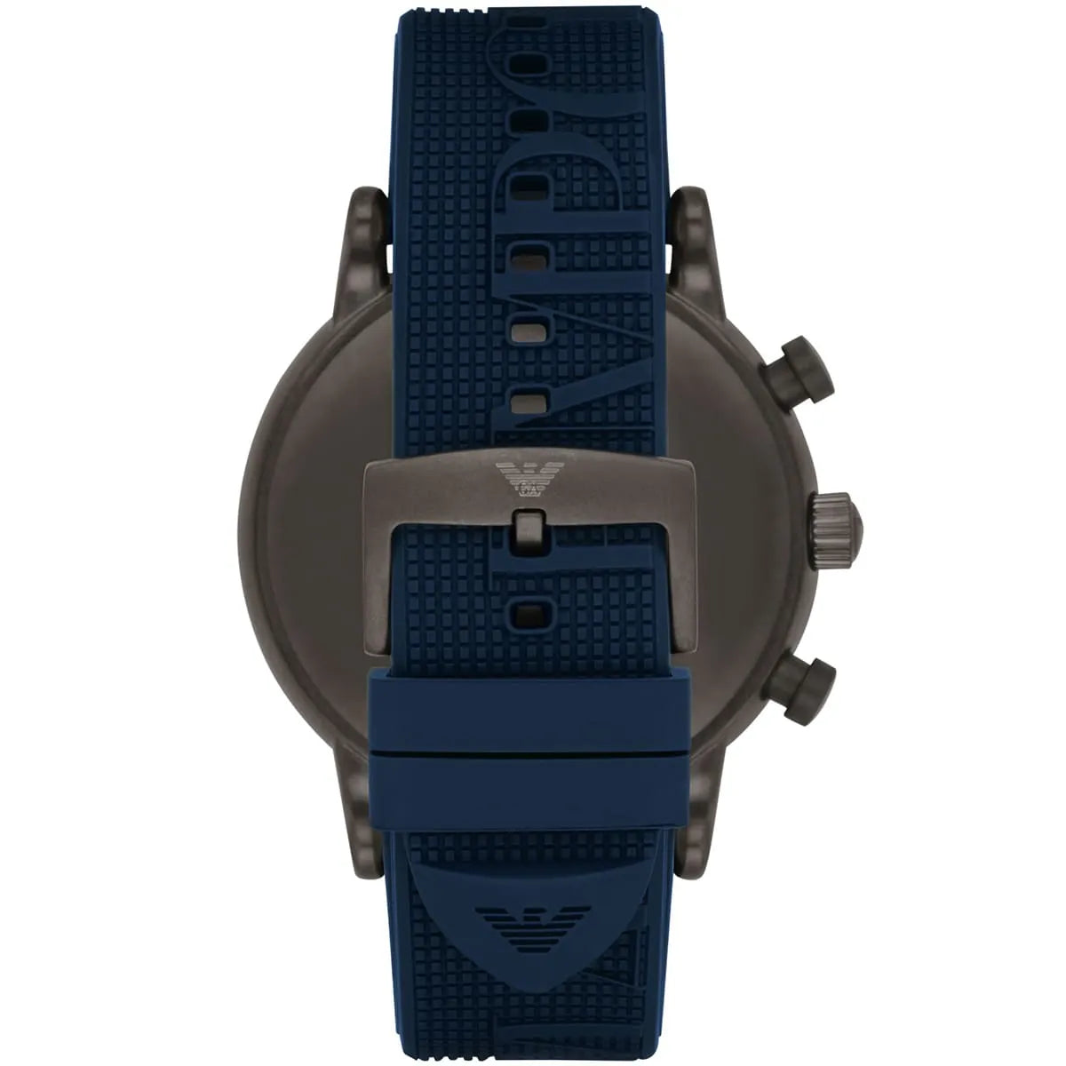 Emporio Armani  Luigi Chronograph Black Dial Blue Rubber Strap Watch For Men - AR11023