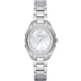 Emporio Armani Valeria Quartz Mother of Pearl Dial Silver Steel Strap Watch For Women - AR11030