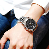 Emporio Armani Valente Chronograph Quartz Black Dial Silver Steel Strap Watch For Men - AR11083