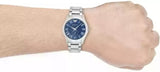 Emporio Armani Valente Quartz Blue Dial Silver Steel Strap Watch For Men - AR11085