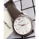 Emporio Armani Herren White Dial Brown Leather Strap Watch For Men - AR11103