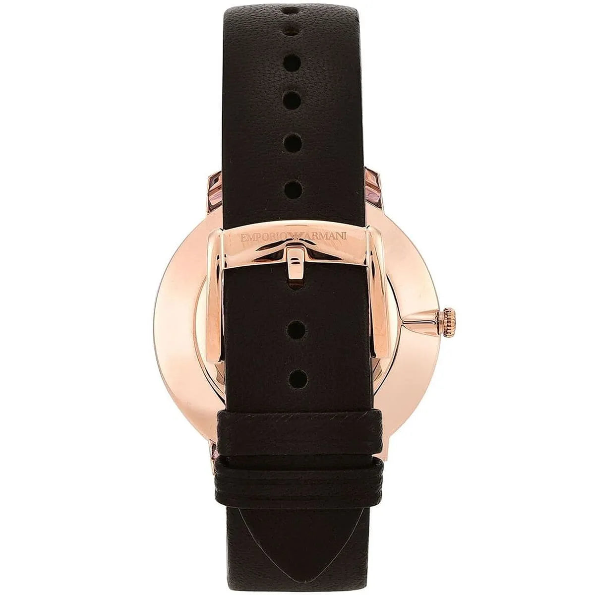 Emporio Armani Modern Slim Analog Silver Dial Brown Leather Strap Watch For Men - AR11163