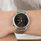 Emporio Armani Luigi Chronograph Black Dial Silver Steel Strap Watch For Men - AR11324