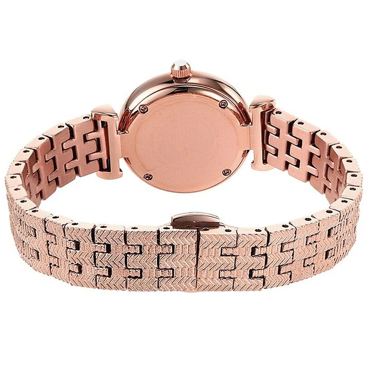 Emporio Armani Gianni T Bar Quartz Rose Gold Dial Rose Gold Steel Strap Watch For Women - AR11342