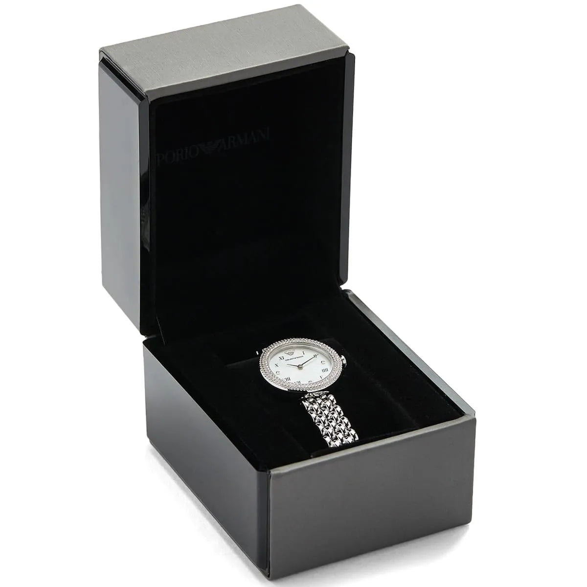 Emporio Armani Rosa Quartz White Dial Silver Steel Strap Watch For Women - AR11354