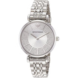 Emporio Armani Gianni T-Bar Quartz Silver Dial Silver Steel Strap Watch For Women - AR11445