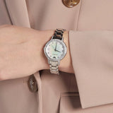 Emporio Armani Cleo Crystals Mother Of Pearl Dial Silver Steel Strap Watch For Women - AR11484