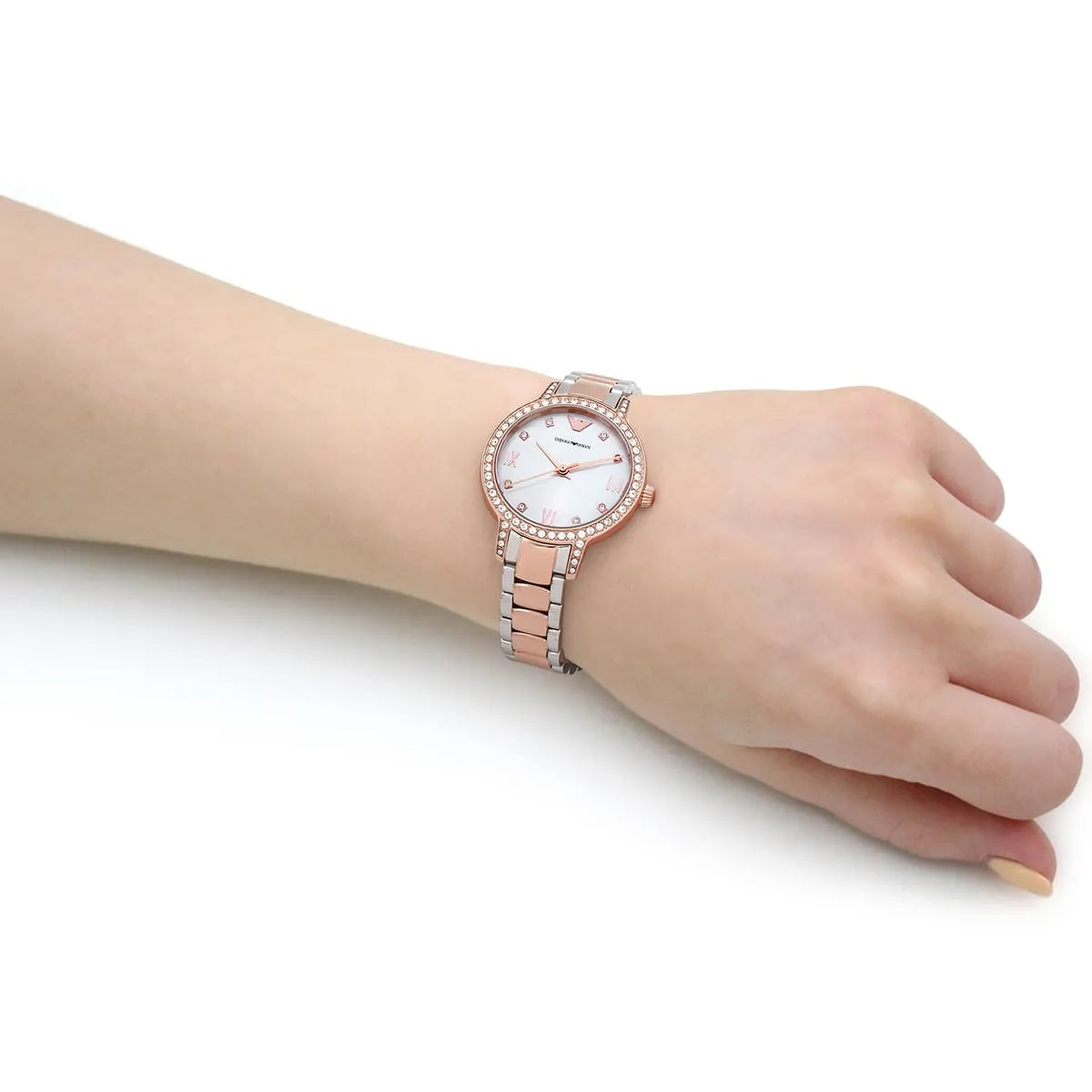 Emporio Armani Cleo Mother of Pearl Dial Two Tone Steel Strap Watch For Women - AR11499