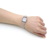 Emporio Armani Gianni T Bar White Mother Of Pearl Dial Two Tone Steel Strap Watch For Women - AR11519