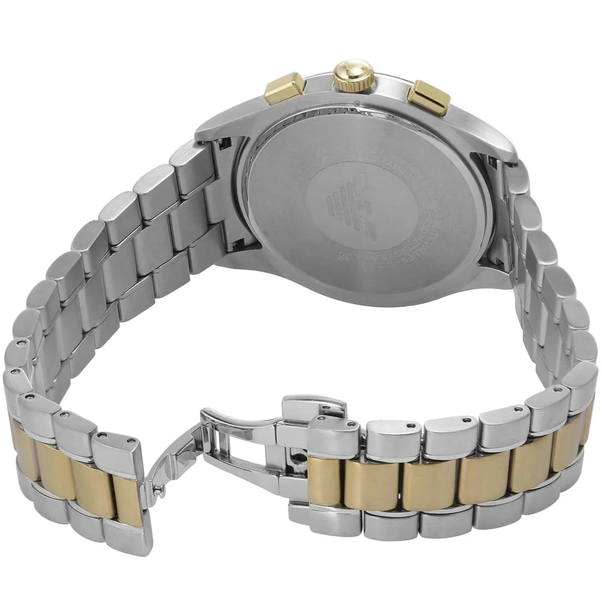 Emporio Armani Paolo Chronograph Grey Dial Two Tone Steel Strap Watch For Men - AR11527