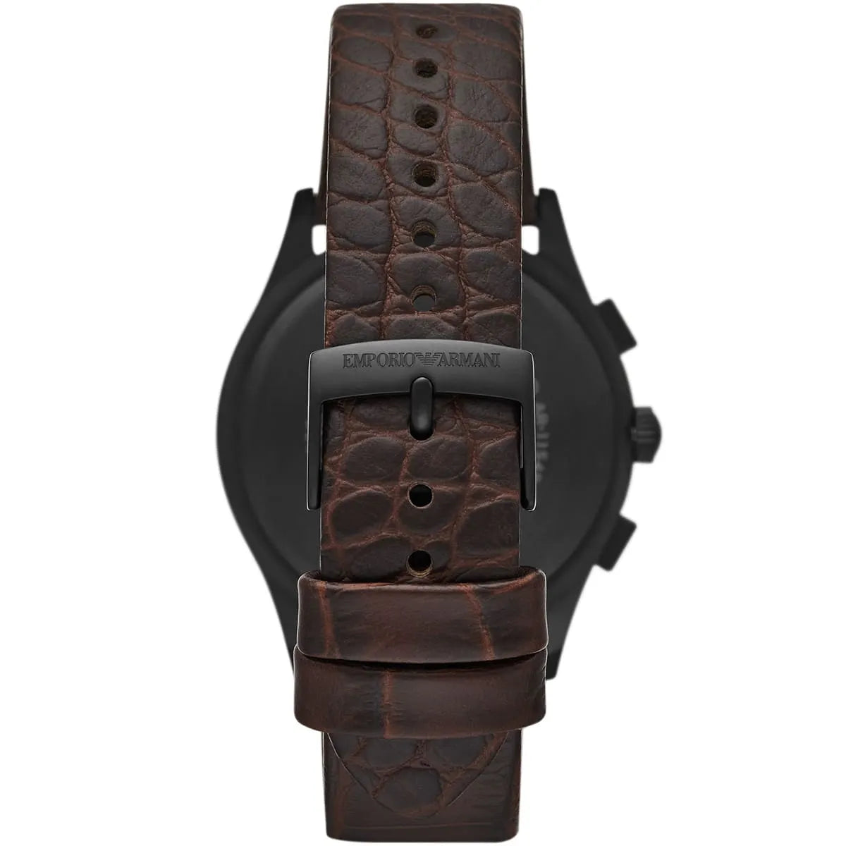 Emporio Armani Paolo Chronograph Black Dial Brown Leather Strap Watch For Men - AR11549