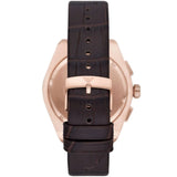 Emporio Armani Federico Chronograph Blue Dial Brown Leather Strap Watch For Men - AR11563