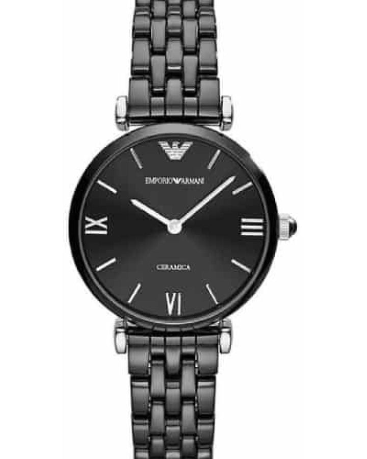 Emporio Armani Ceramica Black Dial Black Ceramic Strap Watch For Women - AR1487