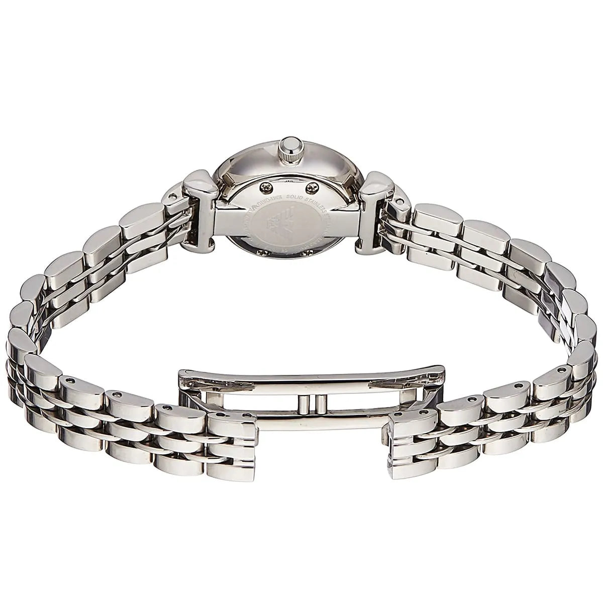 Emporio Armani Gianni T Bar Mother of Pearl Dial Silver Steel Strap Watch For Women - AR1688