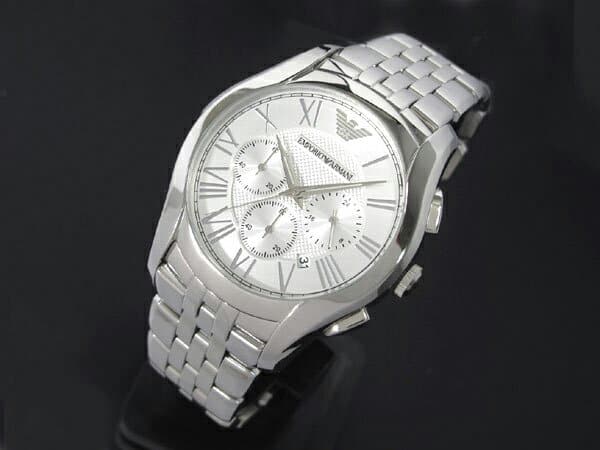 Emporio Armani Velente Chronograph Quartz Silver Dial Silver Steel Strap Watch For Men - AR1702
