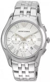 Emporio Armani Velente Chronograph Quartz Silver Dial Silver Steel Strap Watch For Men - AR1702