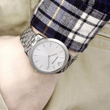 Emporio Armani Classic Quartz Silver Dial Silver Steel Strap Watch For Men - AR1745