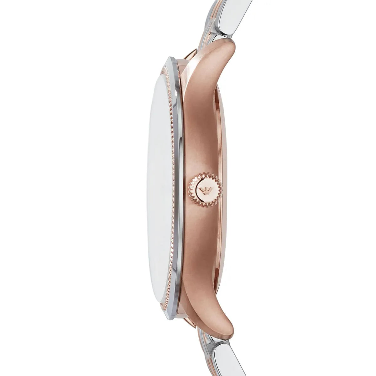 Emporio Armani Classic Silver Dial Two Tone Steel Strap Watch For Men - AR1839