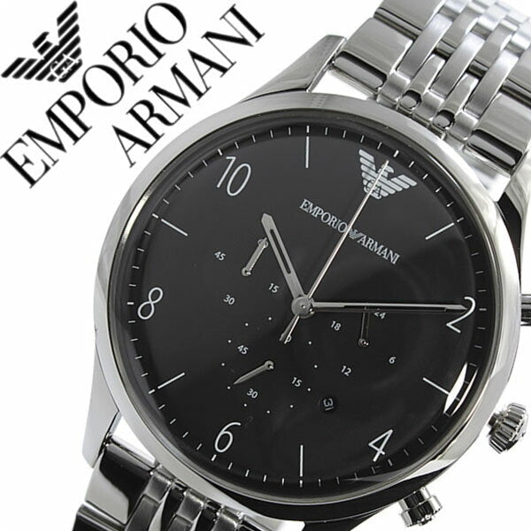 Emporio Armani Beta Chronograph Black Dial Steel Strap Watch For Men - AR1863
