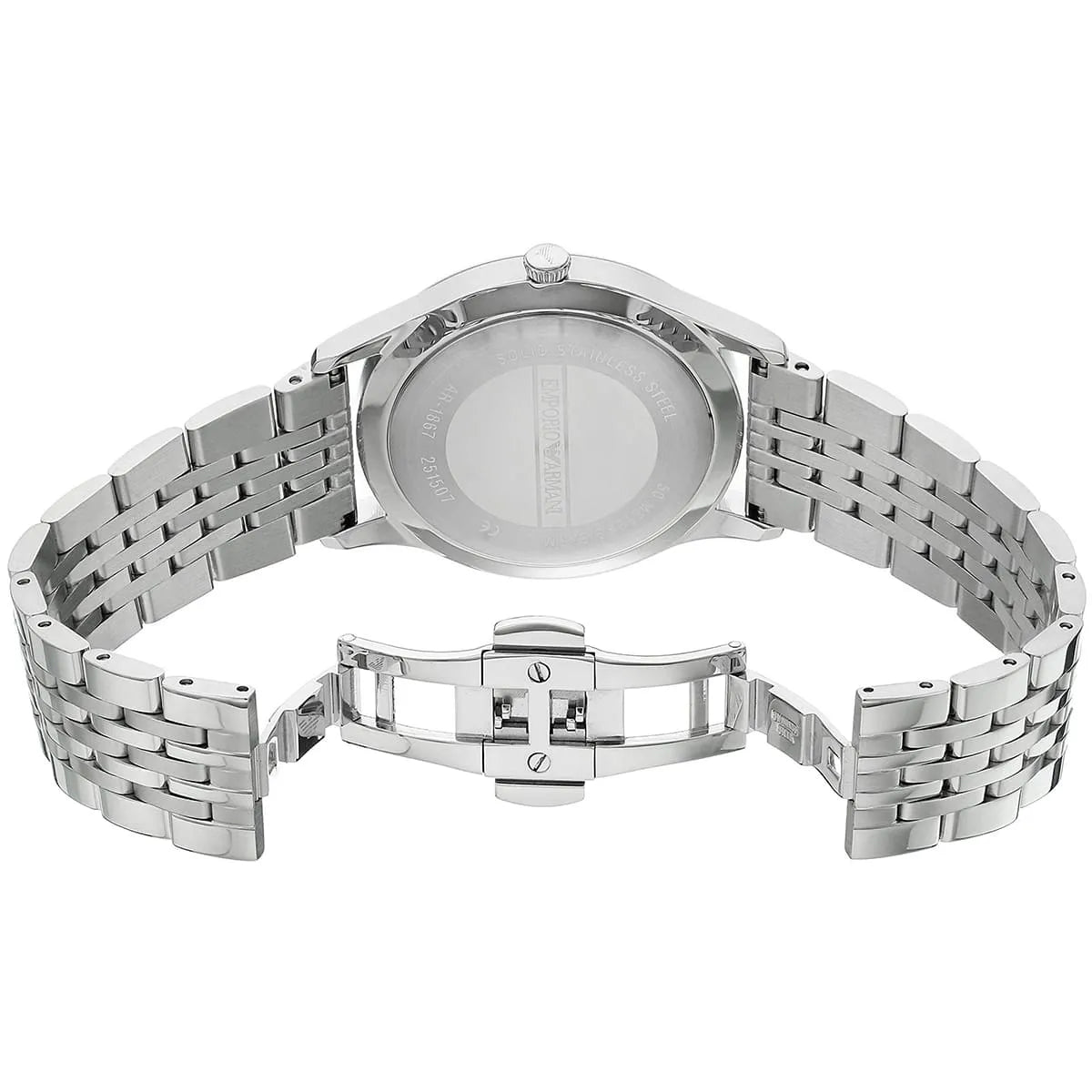 Emporio Armani Classic Silver Dial Silver Steel Strap Watch For Men - AR1867