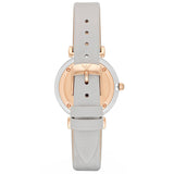 Emporio Armani Gianni T Bar Quartz Mother of Pearl Dial White Leather Strap Watch For Women - AR1965