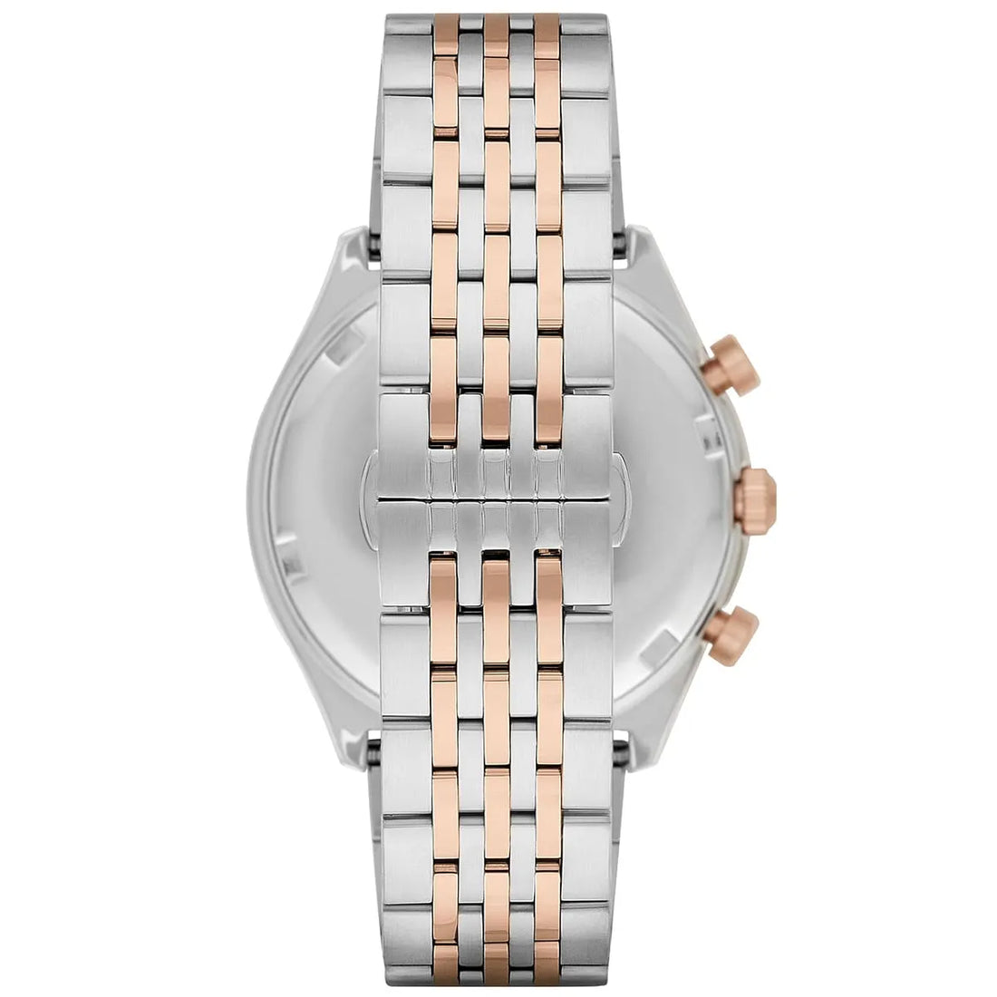 Emporio Armani Zeta Chronograph Quartz White Dial Two Tone Steel Strap Watch For Men - AR1998