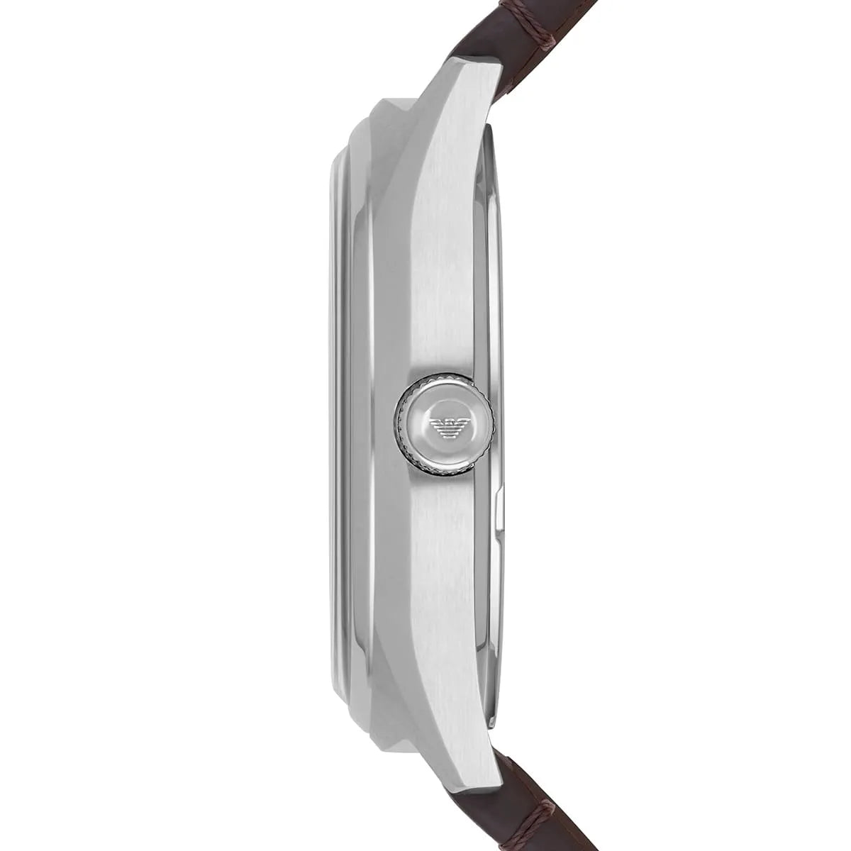 Emporio Armani Dress Quartz White Dial Brown Leather Strap Watch For Men - AR1999