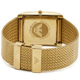 Emporio Armani Super Slim Quartz White DIal Gold Mesh Bracelet Watch For Women - AR2017
