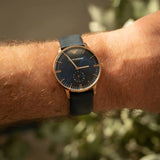 Emporio Armani Classic Quartz Blue Dial Blue Leather Strap Watch For Men  - AR2071