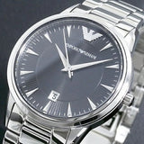 Emporio Armani Classic Quartz Black Dial Silver Steel Strap Watch For Women - AR2441