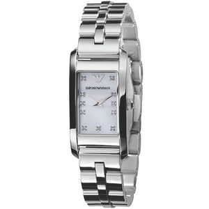Emporio Armani Donna Mother Of Pearl White Dial Silver Steel Strap Watch for Women - AR3167