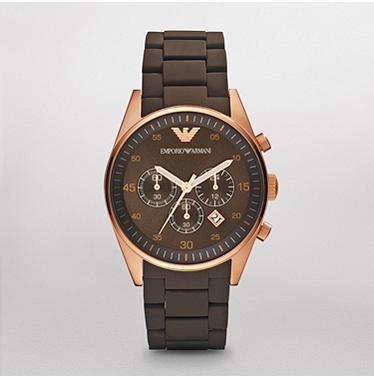 Emporio Armani Sport Chronograph Brown Dial Brown Stainless Steel Watch For Men - AR5890