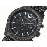 Emporio Armani Tazio Chronograph Black Dial Black Steel Strap Watch For Men - AR5989