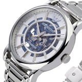 Emporio Armani Meccanico Automatic Silver Dial Silver Steel Strap Watch for Men - AR60006