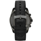 Emporio Armani Sigma Chronograph Black Dial Black Leather Strap Watch For Men - AR6131