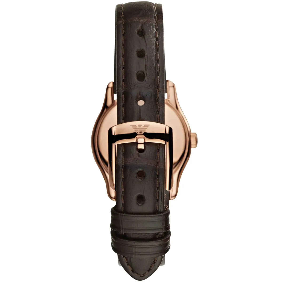 Emporio Armani Classic White Dial Brown Leather Strap Watch For Men - AR9035