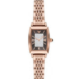 Emporio Armani Gianni T-Bar Analog Crystal Brown Dial Rose Gold Steel Strap Watch For Women - AR11407
