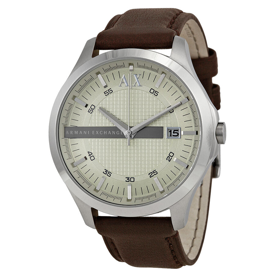 Armani Exchange Whitman Silver Dial Brown Leather Strap Watch For Men - AX2100