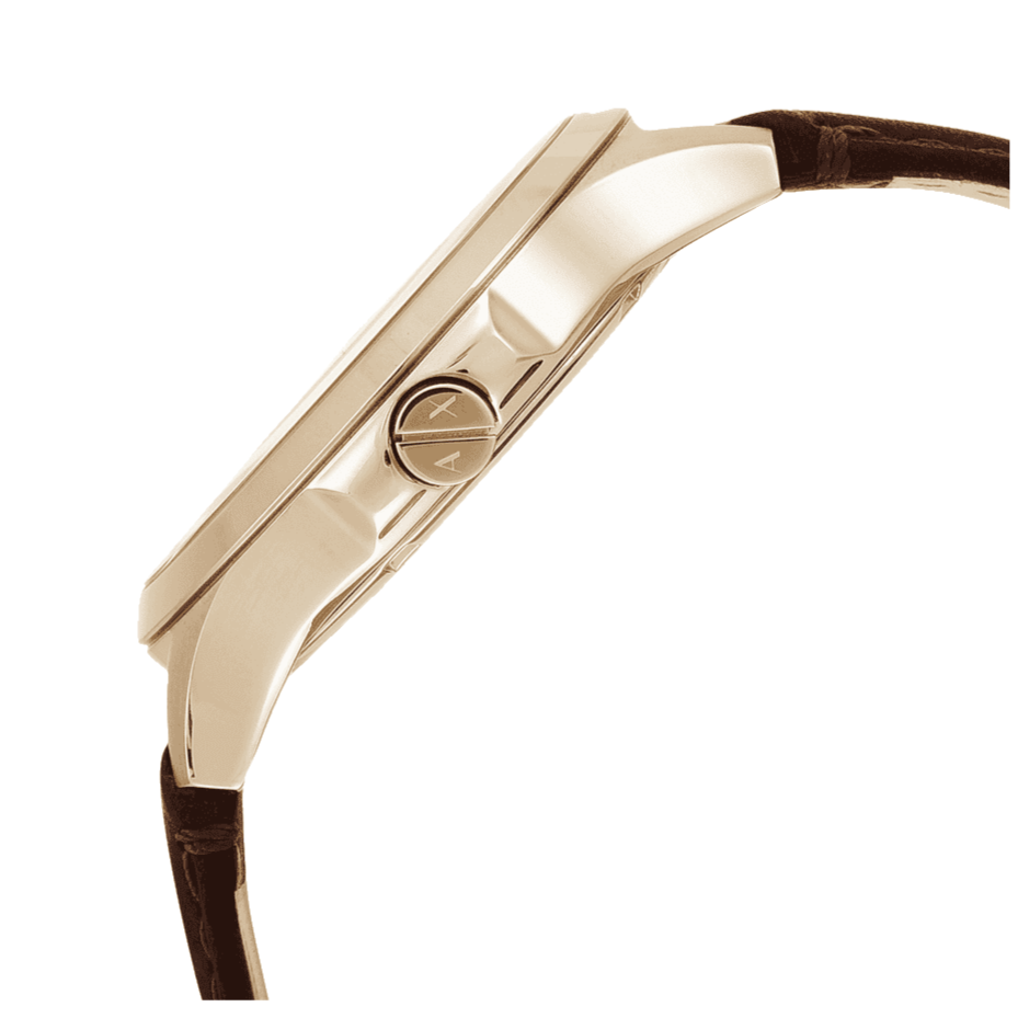 Armani Exchange Hampton Chronograph Blue Dial Brown Leather Strap Watch For Men - AX2172