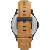 Armani Exchange Hampton Chronograph Green Dial Brown Leather Strap Watch For Men - AX2412