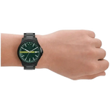 Armani Exchange Hampton Black Dial Black Steel Strap Watch For Men - AX2407