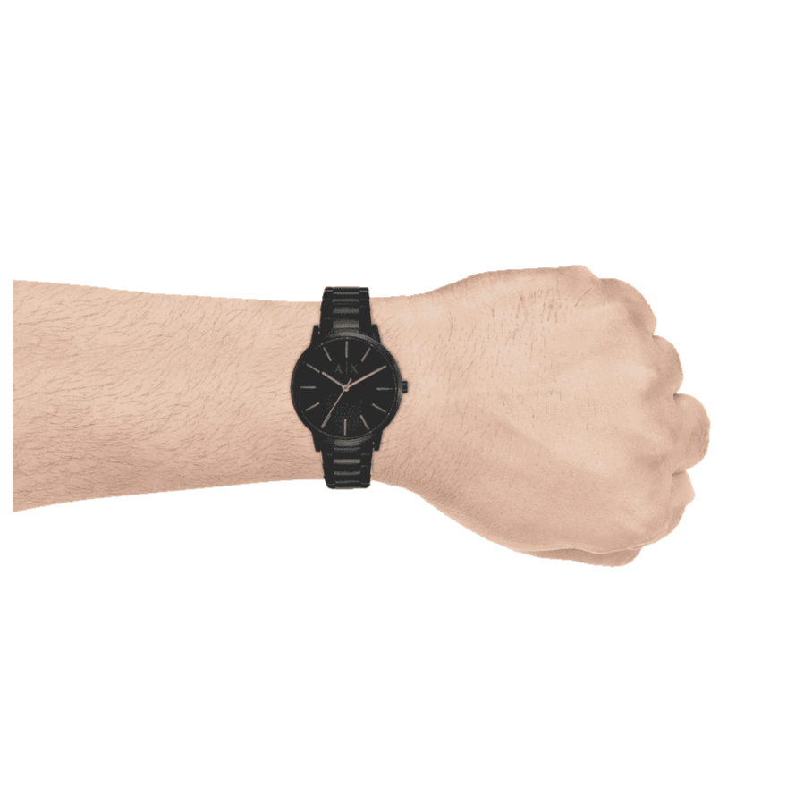 Armani Exchange Cayde Analog Black Dial Black Steel Strap Watch For Men - AX2701