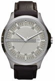 Armani Exchange Whitman Silver Dial Brown Leather Strap Watch For Men - AX2100