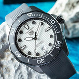 Tag Heuer Aquaracer Professional 300 Automatic White Dial Black Rubber Strap Watch for Men - WBP201D.FT6197