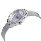 Guess Tri Glitz Quartz Silver Dial Silver Mesh Bracelet Watch For Women - W1142L1
