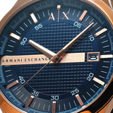 Armani Exchange Hampton Chronograph Blue Dial Brown Leather Strap Watch For Men - AX2172