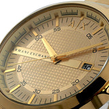 Armani Exchange Hampton Chronograph Gold Dial Gold Steel Strap Watch For Men - AX2415