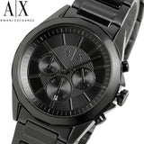 Armani Exchange Drexler Chronograph Black Dial Black Steel Strap Watch For Men - AX2601