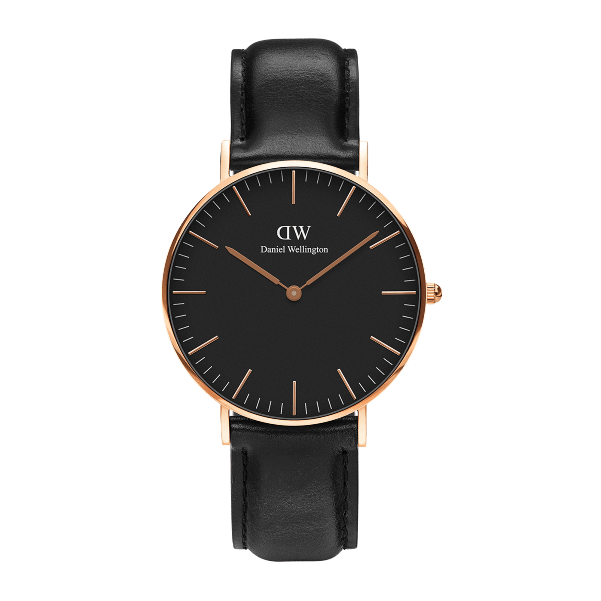 Daniel Wellington Classic Sheffield Black Dial Black Leather Strap Watch For Men - DW00100127