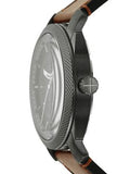 Fossil Machine Chronograph Black Dial Brown Leather Strap Watch for Men - FS5234
